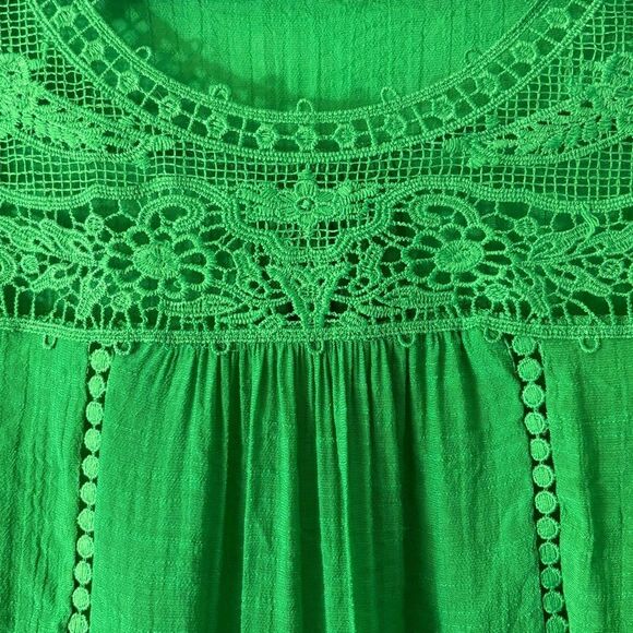 Zac & Rachel L flowy green boho romantic lace detail top fairy core - Picture 7 of 11